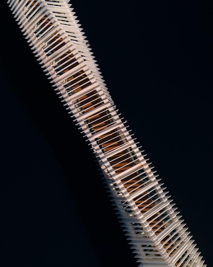 Aerial View of The Dubai Water Canal Foot Bridge